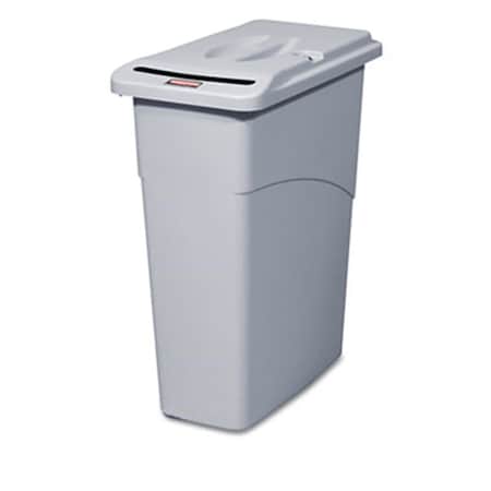 Rcp Slim Jim Confidential Document Receptacle w/Lid  Rectangle  23 gal  Light Gray 9W15LGY